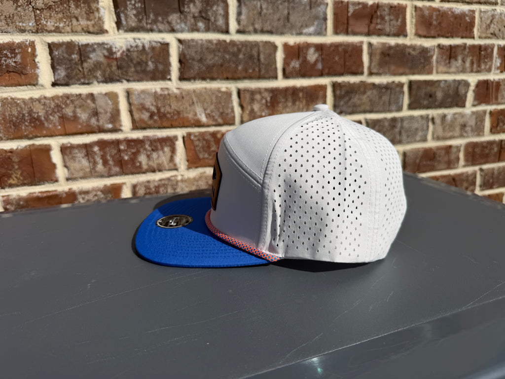 AFIN Electric Blue 7 Panel Rope Hat (Traditional Leather Patch)