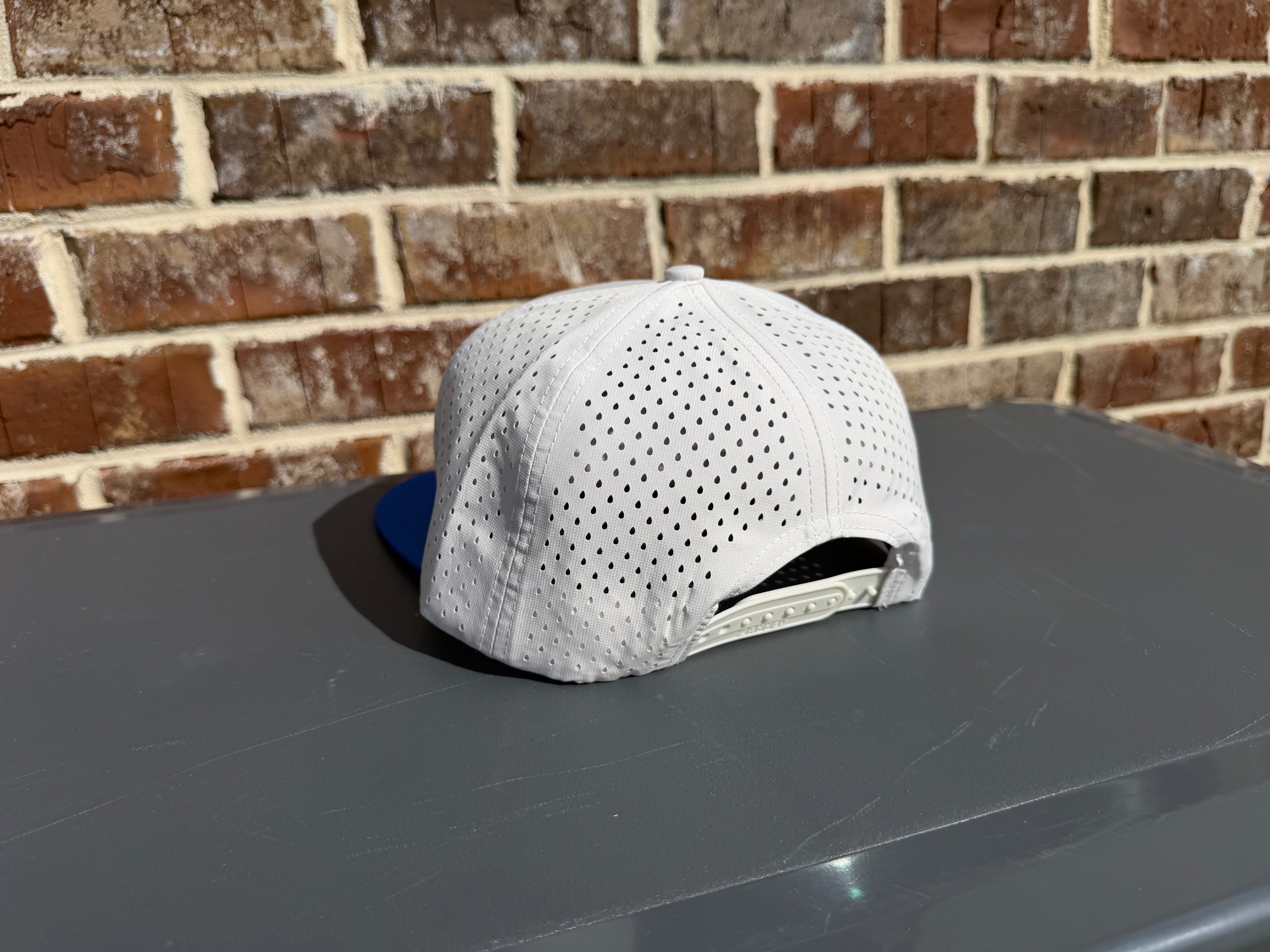 AFIN Electric Blue 7 Panel Rope Hat (Traditional Leather Patch)