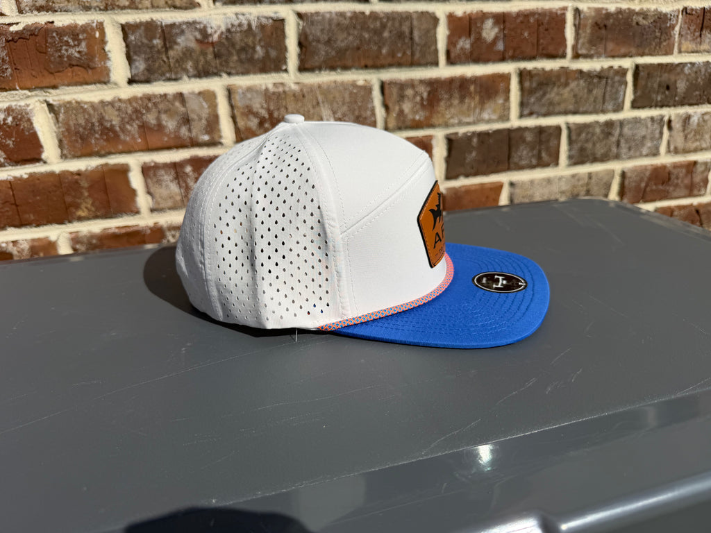 AFIN Electric Blue 7 Panel Rope Hat (Traditional Leather Patch)